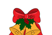 Christmas jingle bells with red bow,