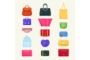 Woman bag vector girls handbag or