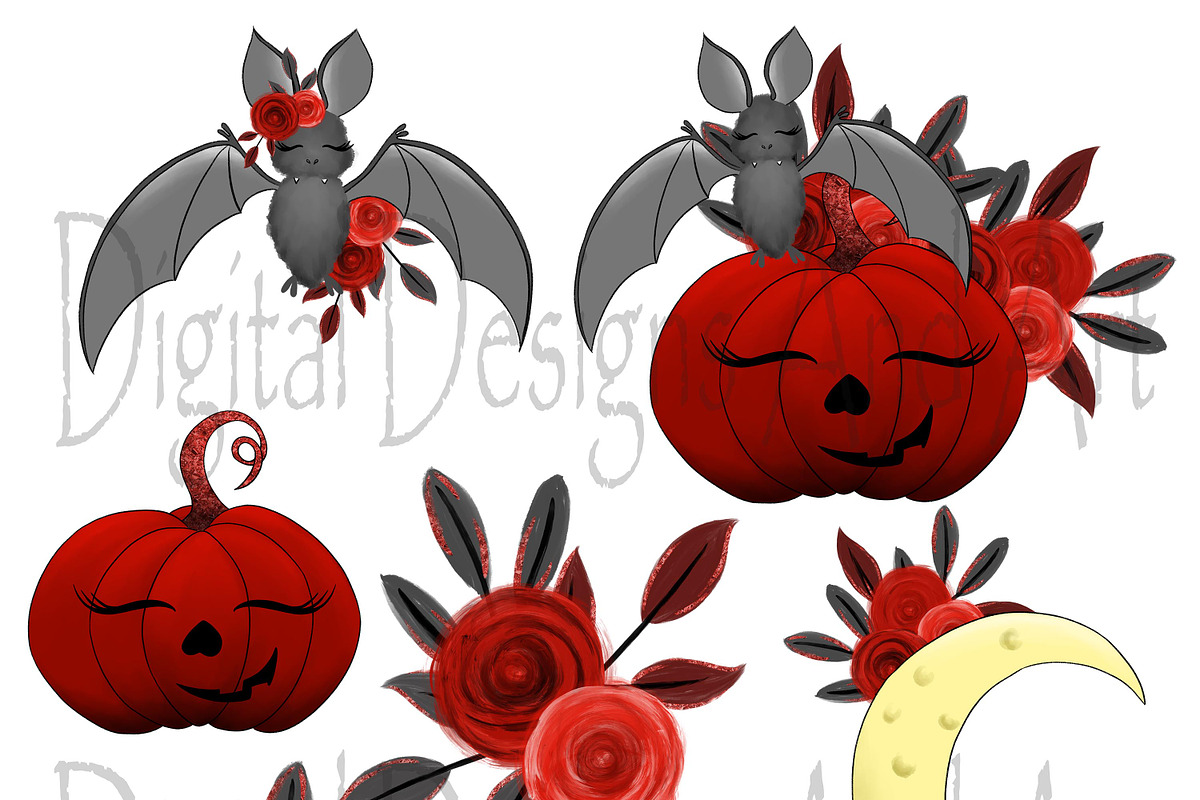 Bat girl clipart in Illustrations - product preview 8
