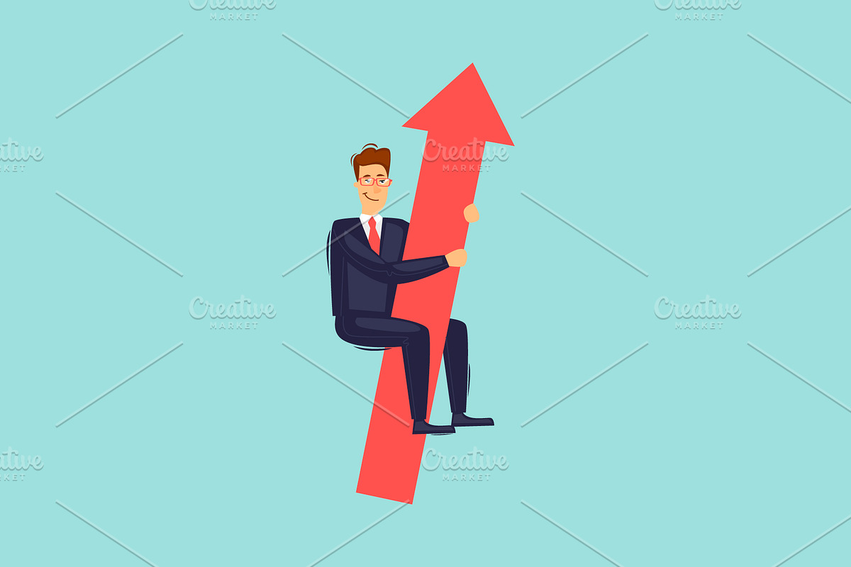 Businessman and arrow in Illustrations - product preview 8