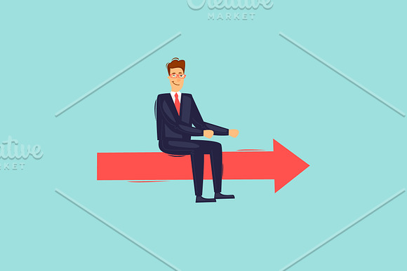 Businessman and arrow in Illustrations - product preview 2