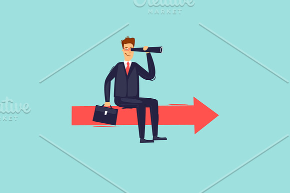 Businessman and arrow in Illustrations - product preview 4