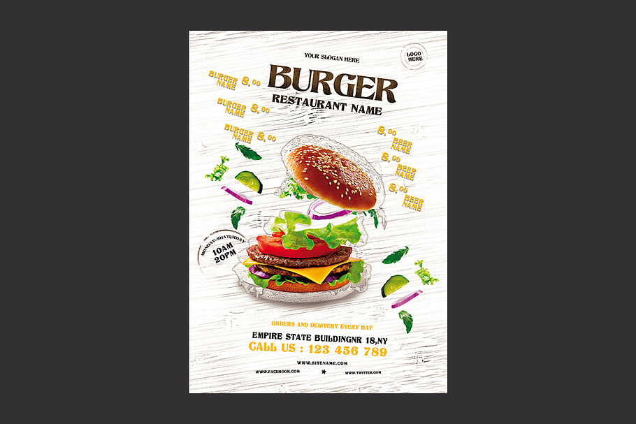 Burger Flyer in Flyer Templates - product preview 8