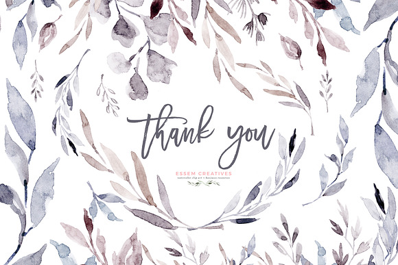 Watercolor Fall Leave Floral Clipart in Illustrations - product preview 10