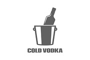 Vodka bottle logo. Cold vodka.