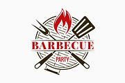 Barbecue grill logo. Bbq party.