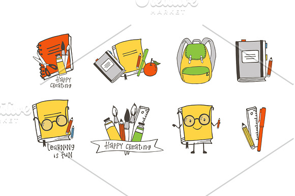 Back to school set in Illustrations - product preview 7