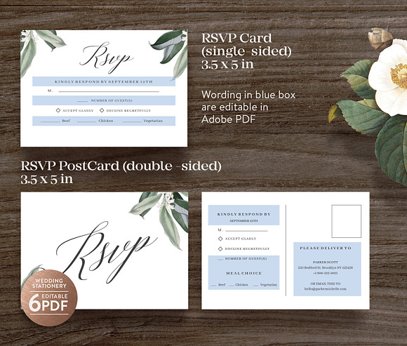 Greenery Wedding Invitation Template in Wedding Templates - product preview 2