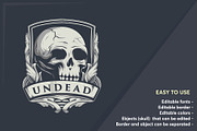 head skull badge logo template