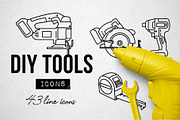43 DIY Hand Tools Icons - Makerspace