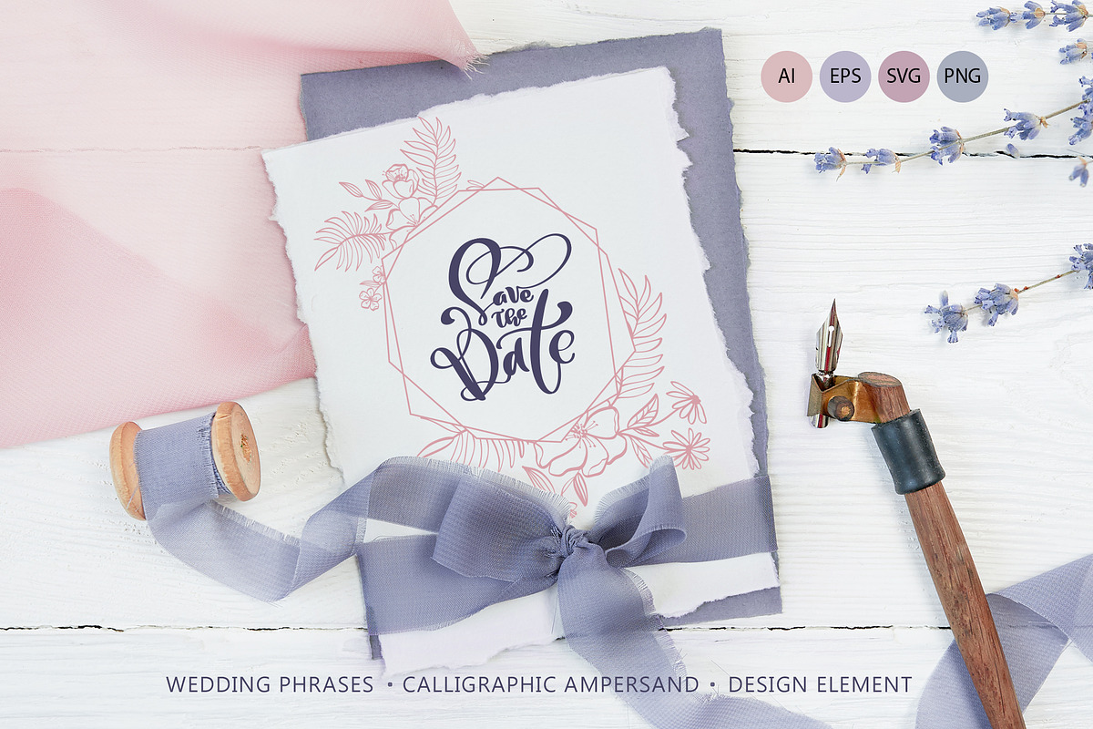 Wedding Vector Calligraphy in Objects - product preview 8