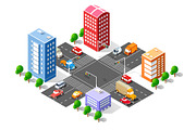 City isometric 3D intersection