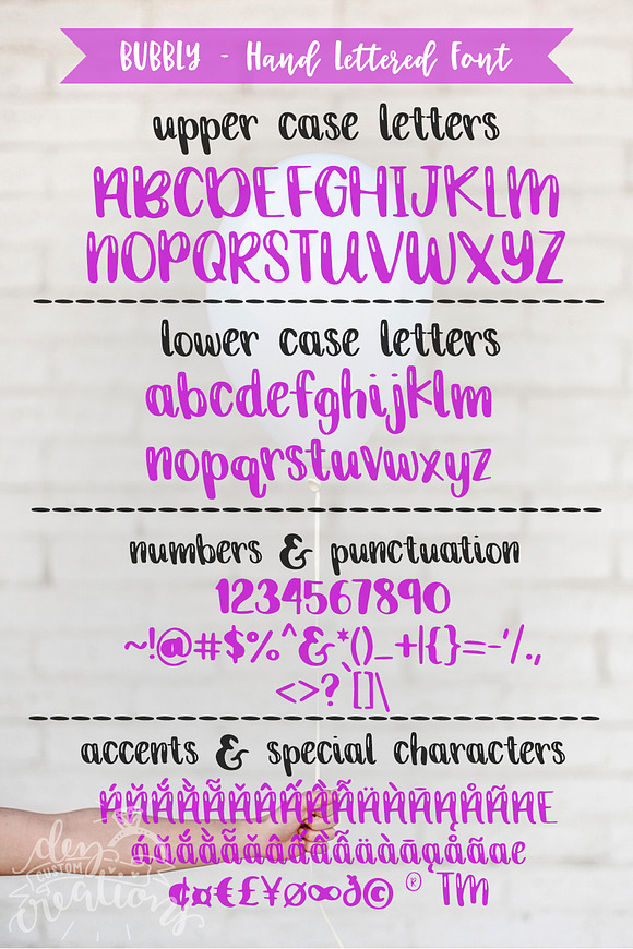 Bubbly - A Hand lettered Font  in Custom Fonts - product preview 8