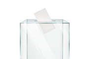 Realistic transparent ballot box