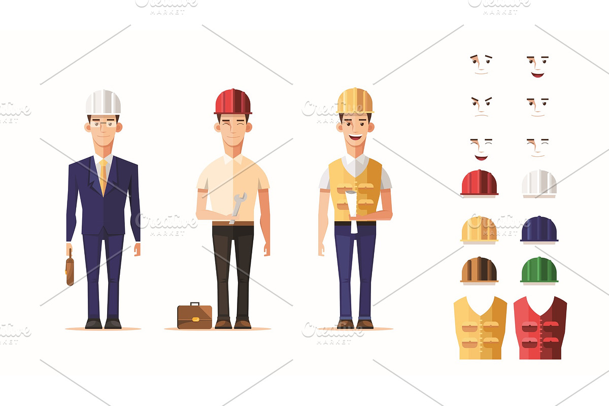 Smart Engineer Worker in Character in Illustrations - product preview 8