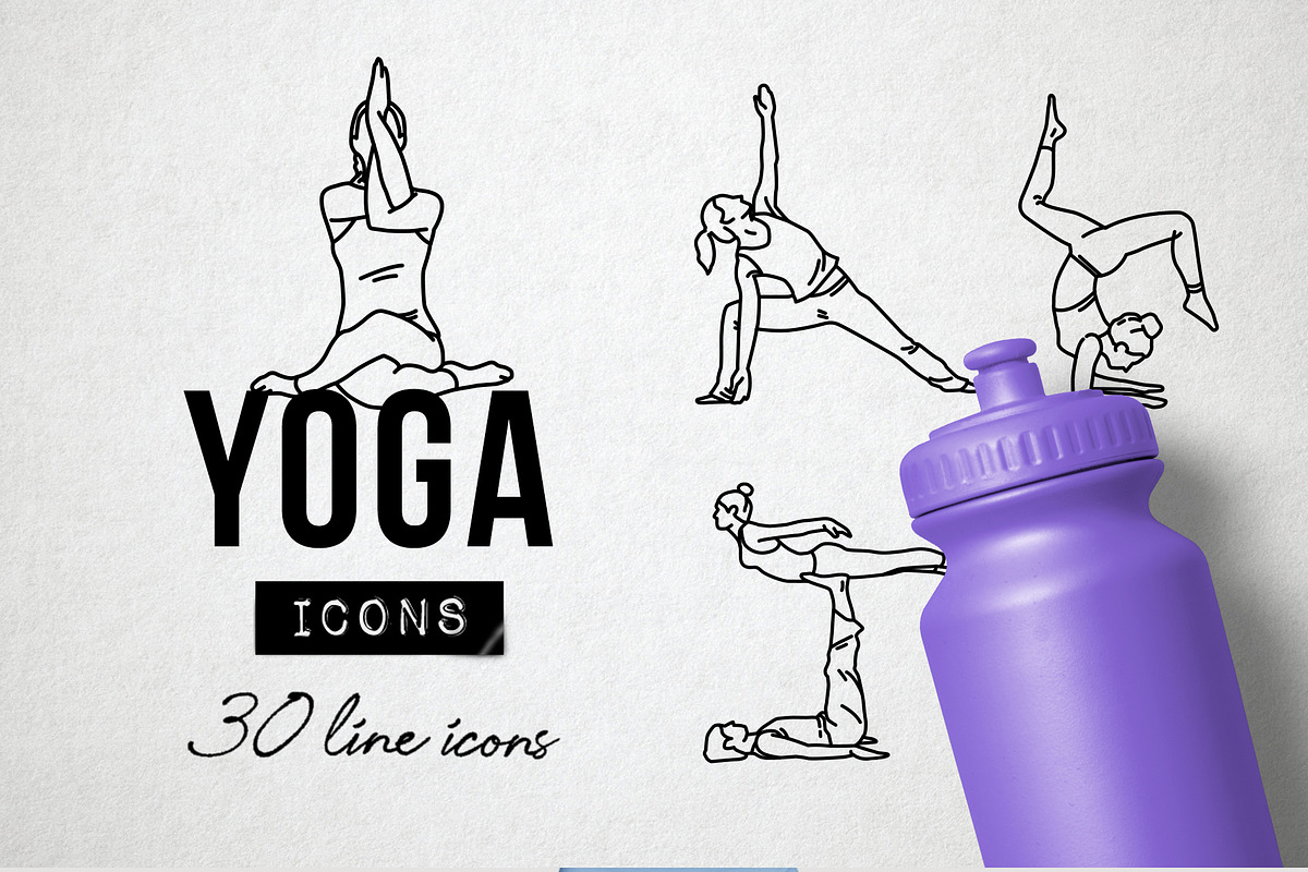 Fitness and Yoga Icons Pack in Graphics - product preview 8