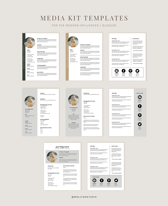 Blogger Media Kit & Biz Cards Kit in Business Card Templates - product preview 4