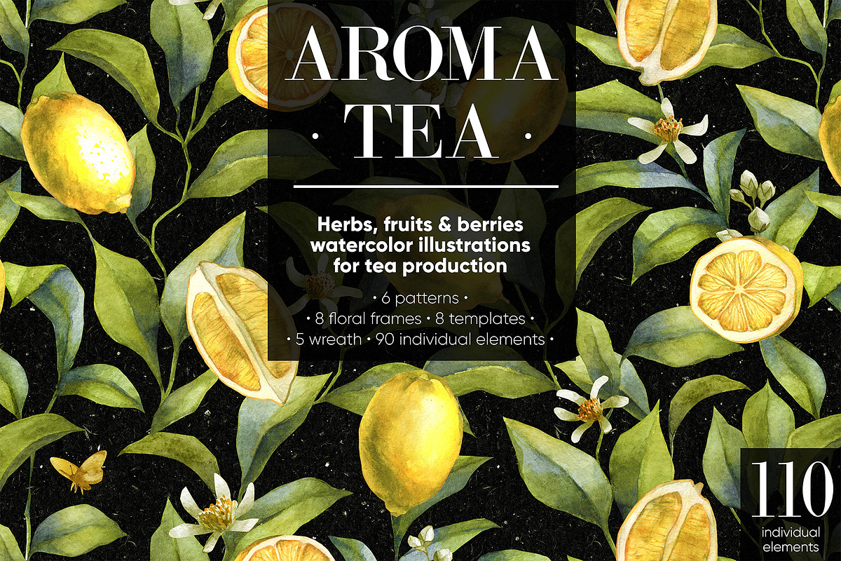 Aroma tea collection in Illustrations - product preview 8