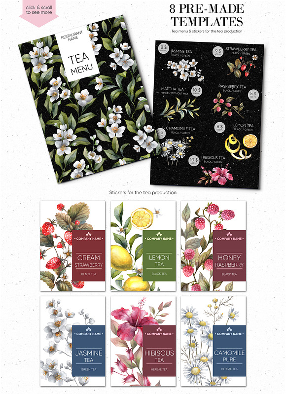 Aroma tea collection in Illustrations - product preview 3