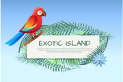 Exotic Island Poster Parrot Vector
