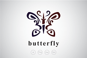 Umbrella Butterfly Logo Template