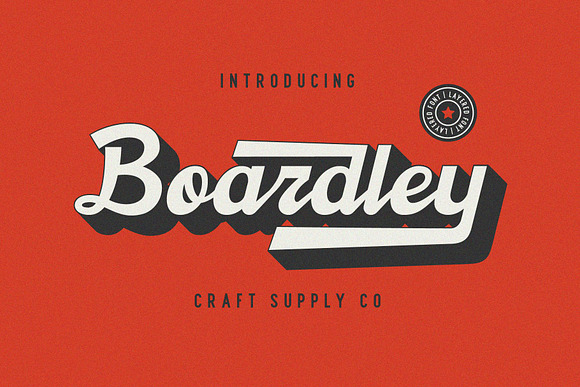 Boardley Script - Layered Font in Stamp Fonts - product preview 1