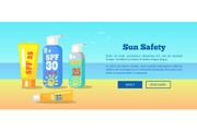 Sun Safety Banner Depicting