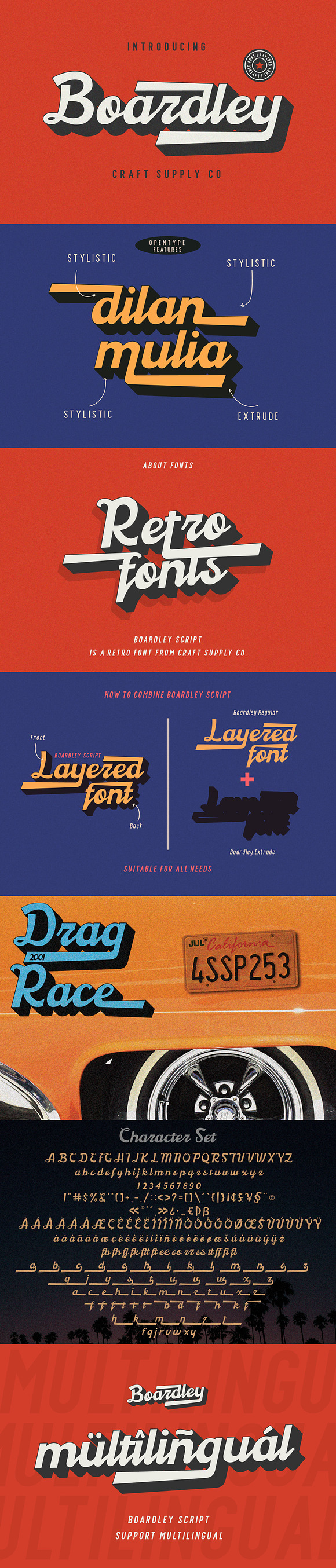 Boardley Script - Layered Font in Stamp Fonts - product preview 9