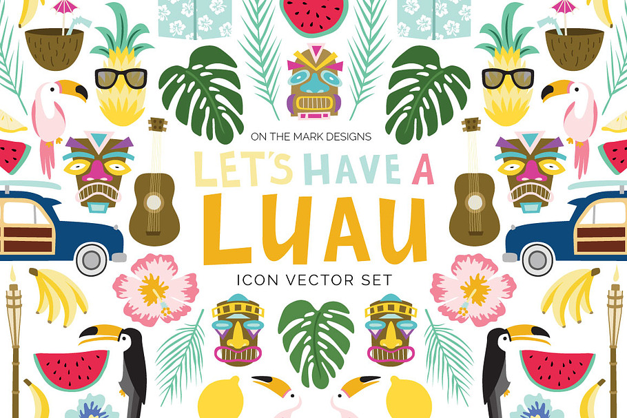 Tropical Luau Digital Illustrations