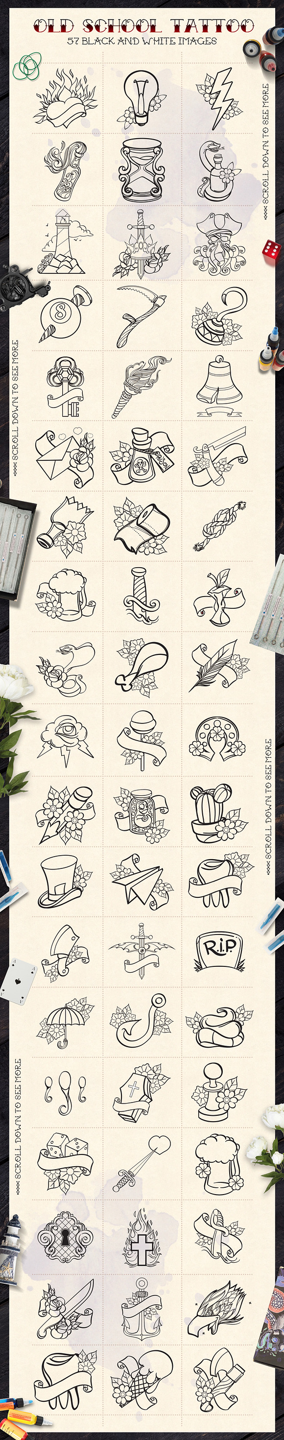 Old School Tattoo in Illustrations - product preview 1