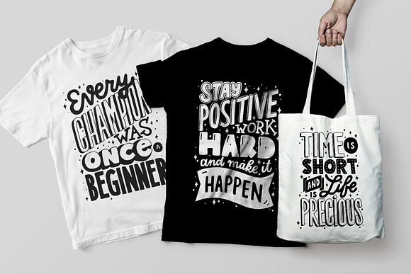 Motivation Quote Lettering Set in Illustrations - product preview 6