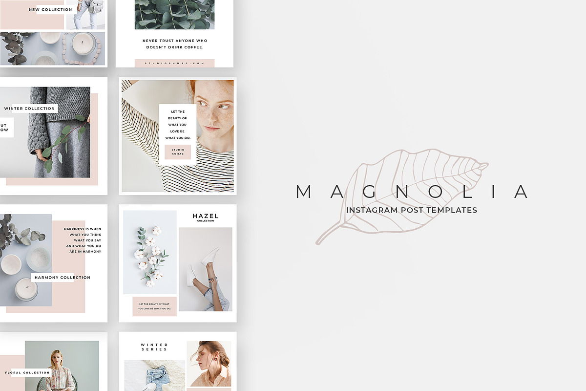 Magnolia Instagram Post Templates in Instagram Templates - product preview 8