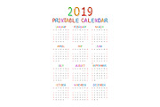 Calendar 2019 with happy children