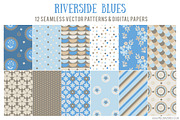 Riverside Blues Vector Patterns