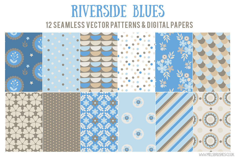 Riverside Blues Vector Patterns in Patterns - product preview 8