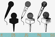 Microphone Karaoke set svg vector