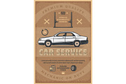 Car mechanic service vector poster