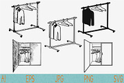 Mobile wardrobe set vector svg png 
