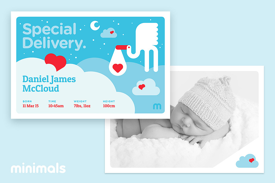 Printable Baby Boy Announcement in Card Templates - product preview 8