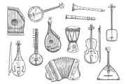 Vector musical instruments sketches