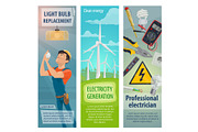 Electrician profession banners
