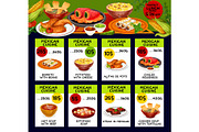 Price cards for Mexican cuisine