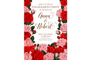 Engagement invitation card of roses