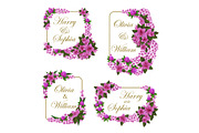 Wedding invitation frames of flowers
