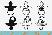 pacifier, dummy, binky, soother svg