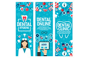 Vector banners dental health clinic