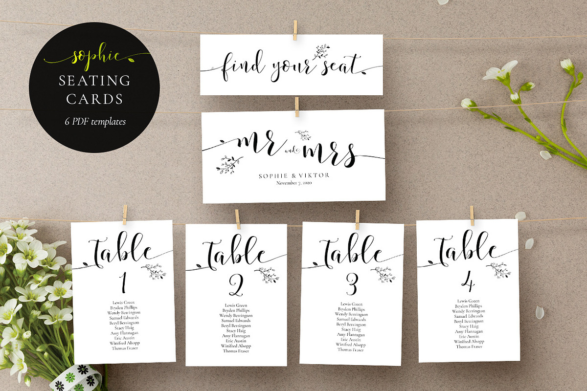 Rustic Wedding Seating Cards, Sophie in Wedding Templates - product preview 8
