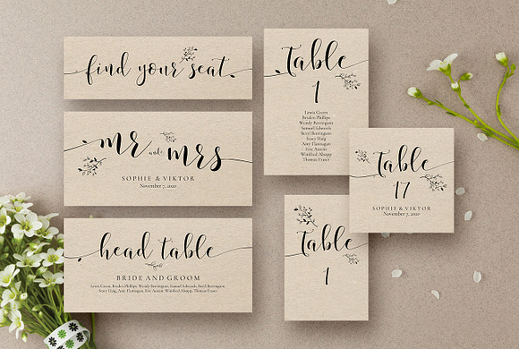 Rustic Wedding Seating Cards, Sophie in Wedding Templates - product preview 3