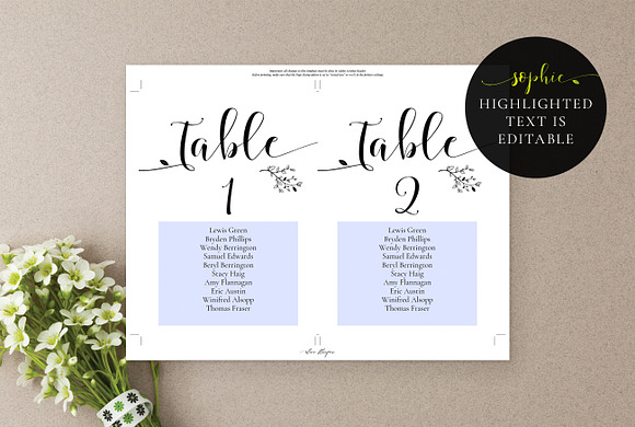 Rustic Wedding Seating Cards, Sophie in Wedding Templates - product preview 7