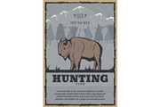 Vector poster for buffalo hunt